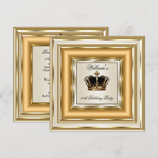 Cream Gold Silver Birthday Prince King Queen Einladung