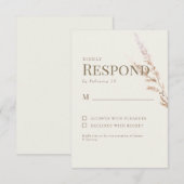 Cream Gold Text Boho Wedding RSVP (Vorne/Hinten)