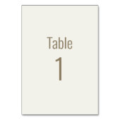 Cream Gold Text Wedding Tischnummer (Vorderseite)