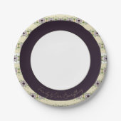 Cream Gold und Mauve Pappteller (Vorderseite)