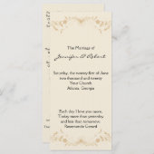 Cream Gold Vintag Pinstripe Wedding Programm (Vorne/Hinten)