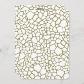 Cream Gold White Giraffe Print Baby Dusche Einladung (Vorne/Hinten)