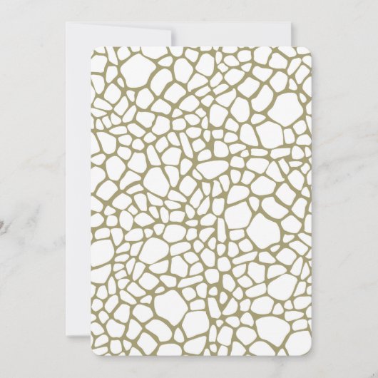 Cream Gold White Giraffe Print Baby Dusche Einladung (Vorderseite)