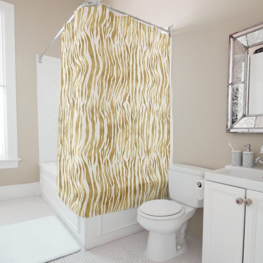 Cream Gold Zebra Print     Duschvorhang (Beispiel)