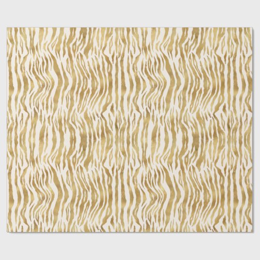 Cream Gold Zebra Print Geschenkpapier (Flach)