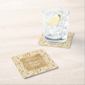 Cream Gold Zebra Print Rechteckiger Pappuntersetzer (Vor Ort)