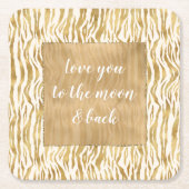 Cream Gold Zebra Print Rechteckiger Pappuntersetzer (Vorderseite)