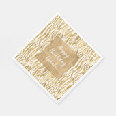 Cream Gold Zebra Print Serviette (Ecke)