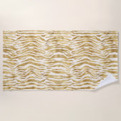 Cream Gold Zebra Print Strandtuch (Vorderseite)