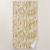 Cream Gold Zebra Print Strandtuch (Vorderseite)