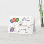 Cream Golden Retriever Cartoon Hund Happy Birthday Karte (Vorderseite)
