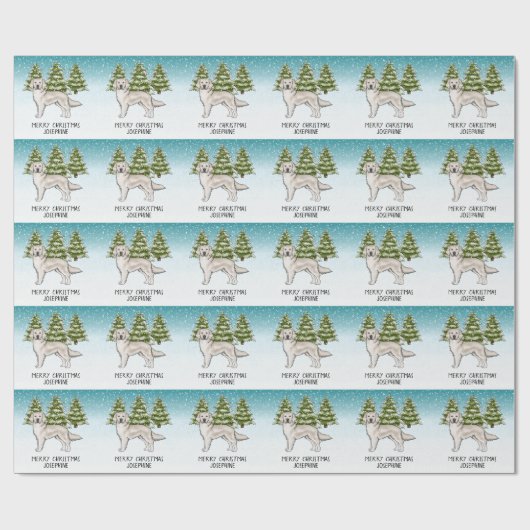 Cream Golden Retriever Dog Custom Text Geschenkpapier (Flach)