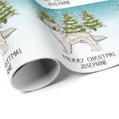 Cream Golden Retriever Dog Custom Text Geschenkpapier (Rolleneckpunkt)