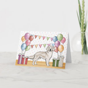 Cream Golden Retriever Hund farbenfroh Geburtstag Karte