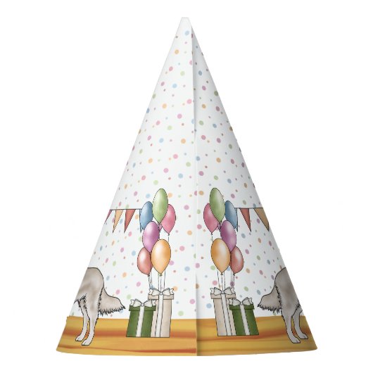 Cream Golden Retriever Hund farbenfroh Happy Birth Partyhütchen (Rückseite)