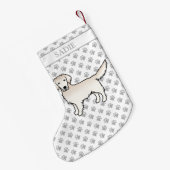 Cream Golden Retriever Hund mit Paws & Name Kleiner Weihnachtsstrumpf (Rückseite (Hängend))