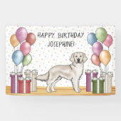 Cream Golden Retriever Niedlich Hund farbenfroh Ge Banner (Horizontal)