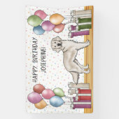 Cream Golden Retriever Niedlich Hund farbenfroh Ge Banner (Vertikal)