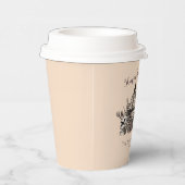 Cream Gothic Skulls, Pumpkin & Rose Erntedank Pappbecher (Rechts)