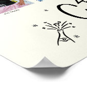 Cream Graduation K–12 Photo Collage Black Doodles Poster (Ecke)