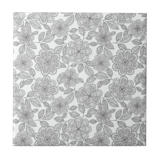 CREAM-GRAY-FLORAL FLIESE (Vorderseite)