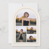 Cream Gray Modern Photo Collage Grad Announcement Einladung (Rückseite)