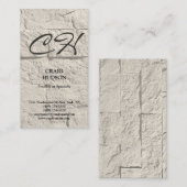 Cream Gray Monogram Wall Brick Business Card Visitenkarte (Vorne/Hinten)