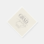Cream Gray Personalized Minimalist Grad Party Serviette (Ecke)