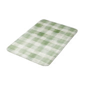 Cream Green Plaid Badematte (Schrägansicht)