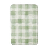 Cream Green Plaid Badematte (Vorderseite Vertikal)