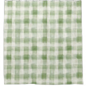 Cream Green Plaid   Duschvorhang (Vorderseite)