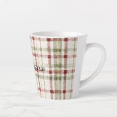 Cream Green Red Plaid Stripes Christmas  Milchtasse (Rechts)