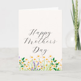 Cream Green Simple Lavender Floral Mother Day Feiertagskarte