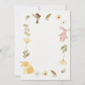 Cream Green Watercolor Baby Dusche Einladung (Rückseite)