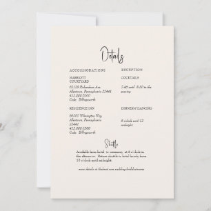 Cream Greenerity Wedding Detail Einladung