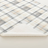 Cream Grey Yellow Plaid Stripes Sherpadecke (3/4)