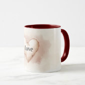 Cream Heart Love Valentine's Day Tasse (VorderseiteRechts)