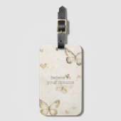 Cream Hearts Butterflies Christmas Gepäckanhänger (Vorderseite Vertikal)