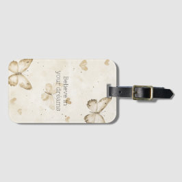 Cream Hearts Butterflies Christmas Gepäckanhänger