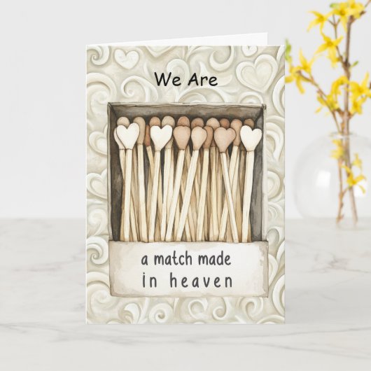 Cream Hearts Match Made in Heaven Gold Glitter Karte (Gelbe Blume)