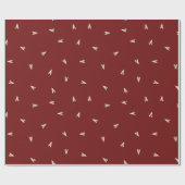 Cream Hearts on Burgundy - Minimal Valentine Geschenkpapier (Flach)