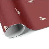 Cream Hearts on Burgundy - Minimal Valentine Geschenkpapier (Rolleneckpunkt)