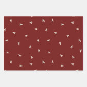 Cream Hearts on Burgundy - Minimal Valentine  Geschenkpapier Set (Vorderseite)