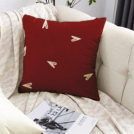 Cream Hearts on Burgundy - Minimal Valentine  Kissen