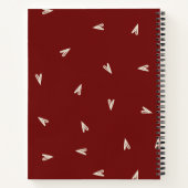 Cream Hearts on Burgundy - Minimal Valentine  Notizblock (Rückseite)
