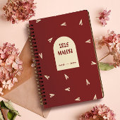 Cream Hearts on Burgundy - Minimal Valentine  Notizblock