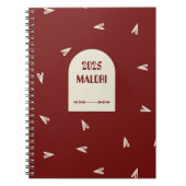 Cream Hearts on Burgundy - Minimal Valentine  Notizblock (Vorderseite)