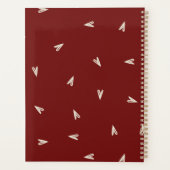 Cream Hearts on Burgundy - Minimal Valentine Planer (Rückseite)