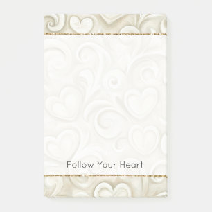 Cream Hearts Post-it Klebezettel