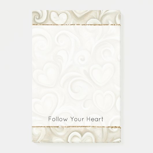 Cream Hearts Post-it Klebezettel (Vorderseite)
